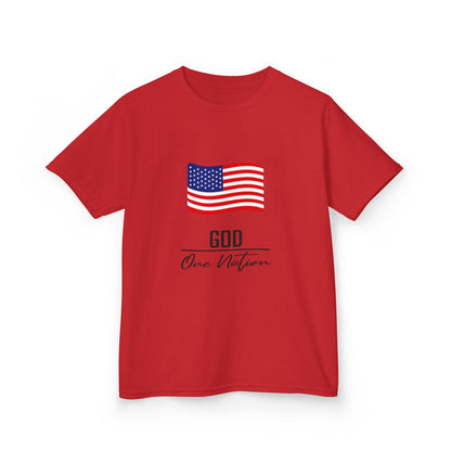 UNISEX Kids Tee — American Flag 'God One Nation' Patriotic T‑Shirt