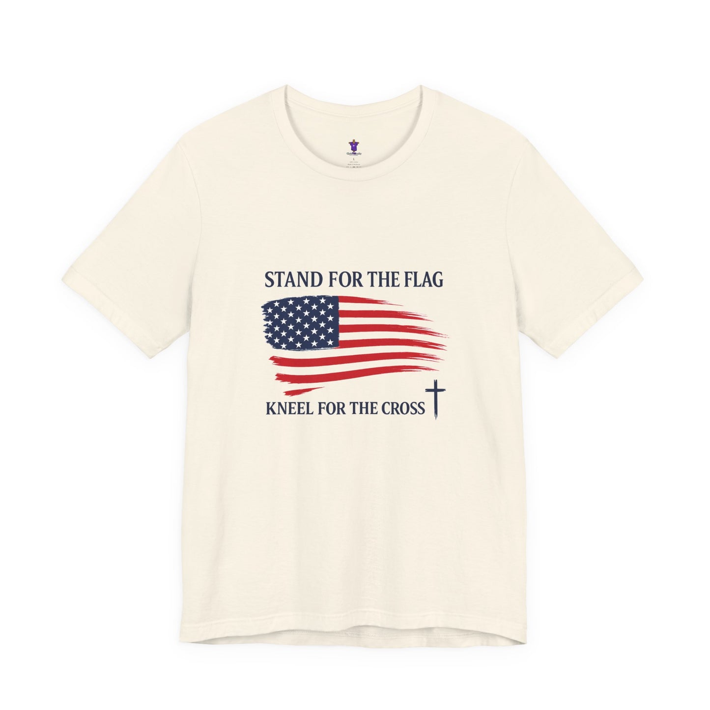 Stand for the Flag, Kneel for the Cross Tee — America 250 Patriotic T‑Shirt