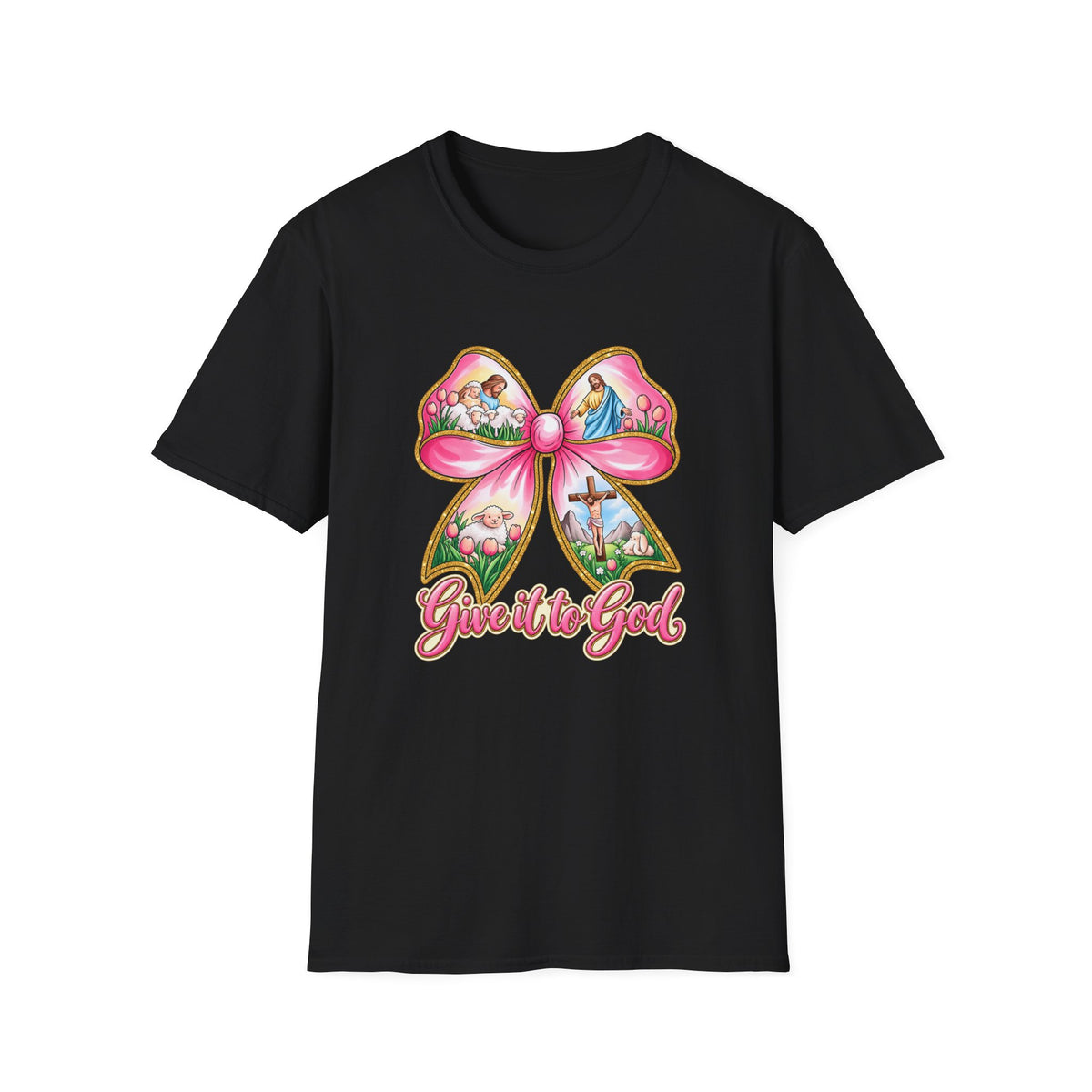 Give It to God Bow T-Shirt — Christian Faith Inspirational Tee