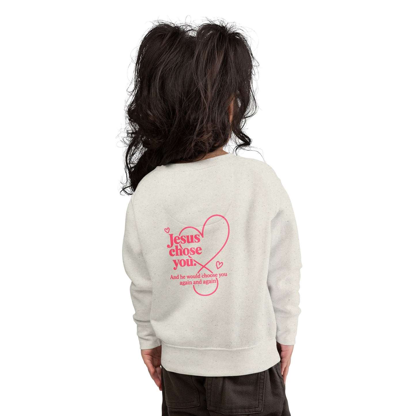 Toddlers' Faith Sweatshirt — "Fueled by Grace, Driven by Faith" Pink Scooter