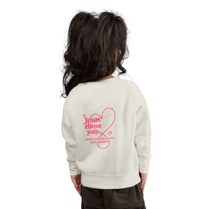 Toddlers' Faith Sweatshirt — "Fueled by Grace, Driven by Faith" Pink Scooter