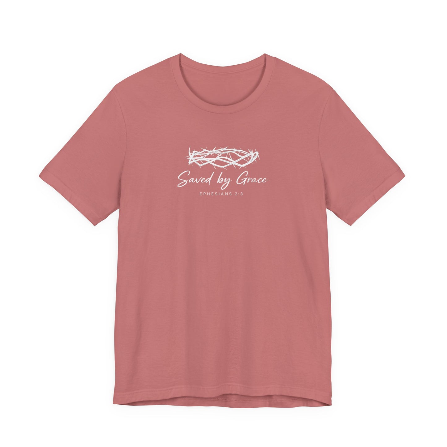 Faith Over Fear T-Shirt — "Saved by Grace" Christian Tee (Heart & Crown)