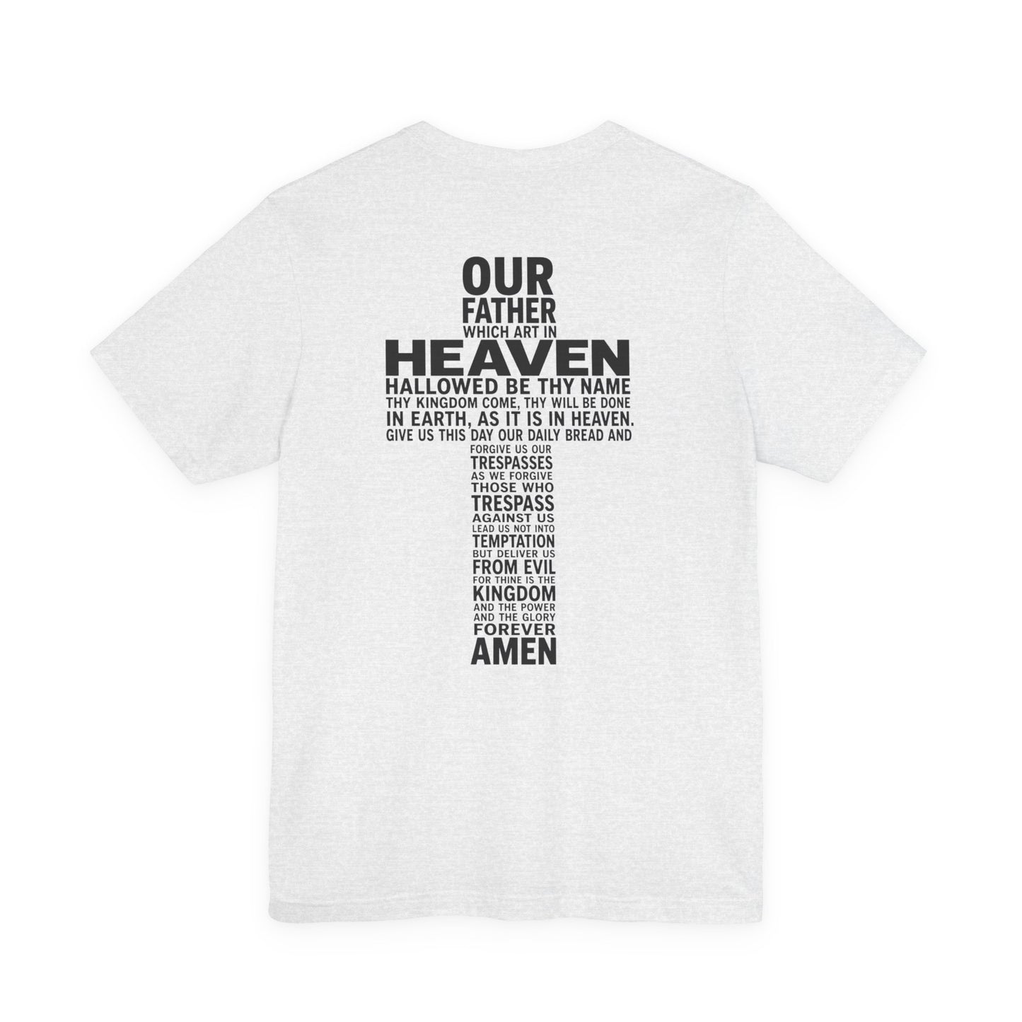 Faith Cross T‑Shirt — 'Our Father' Prayer Typography Tee