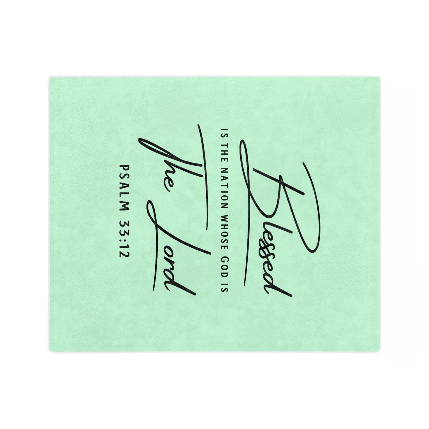 Blessed Is the Nation Psalm 33:12 Microfiber Blanket — Inspirational Christian Throw