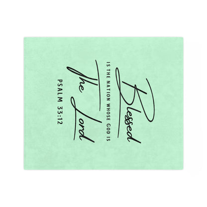 Blessed Is the Nation Psalm 33:12 Microfiber Blanket — Inspirational Christian Throw