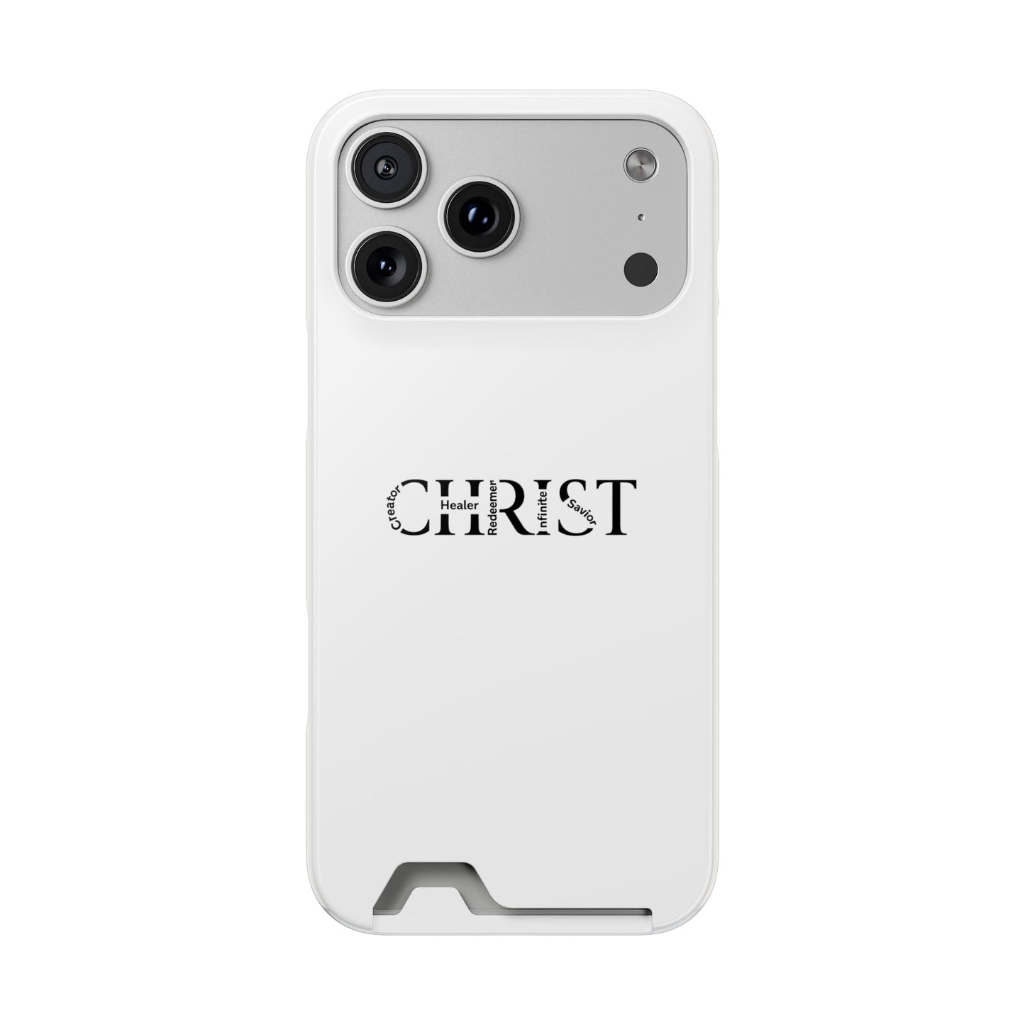 Christian Phone Card Case — Minimal 'CHRIST' Text Wallet Phone Case