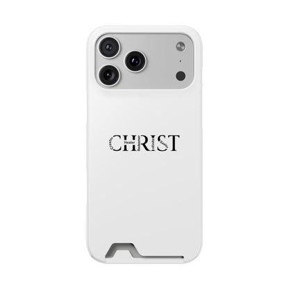 Christian Phone Card Case — Minimal 'CHRIST' Text Wallet Phone Case
