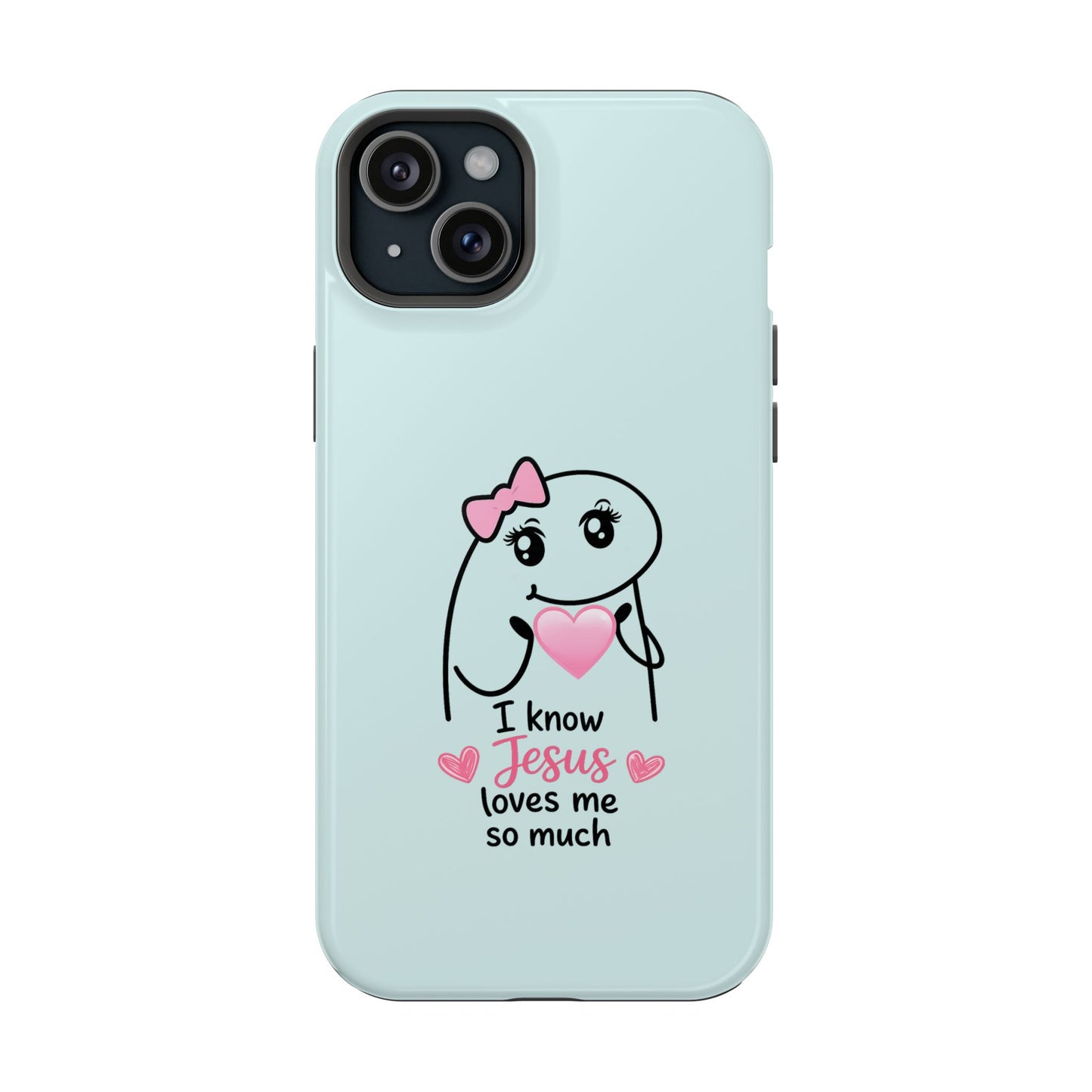 Christian Cute Heart Phone Case — "I Know Jesus Loves Me So Much" Magnetic Impact-Resistant Case