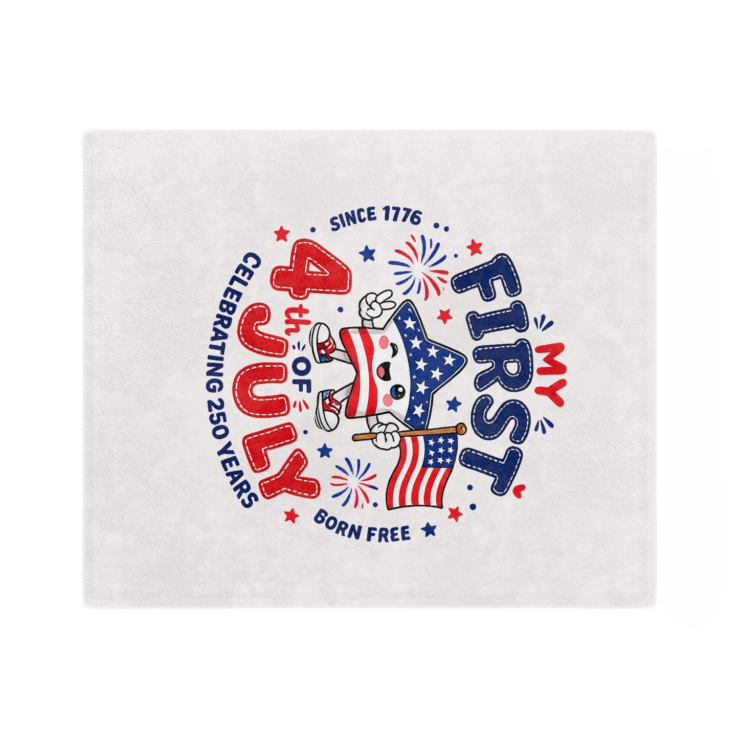 My First 4th of July Baby Blanket — Velveteen Microfiber Patriotic Throw