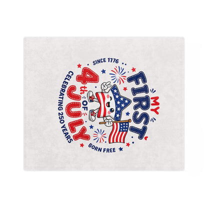 My First 4th of July Baby Blanket — Velveteen Microfiber Patriotic Throw