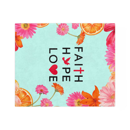 Faith Hope Love Floral Microfiber Blanket