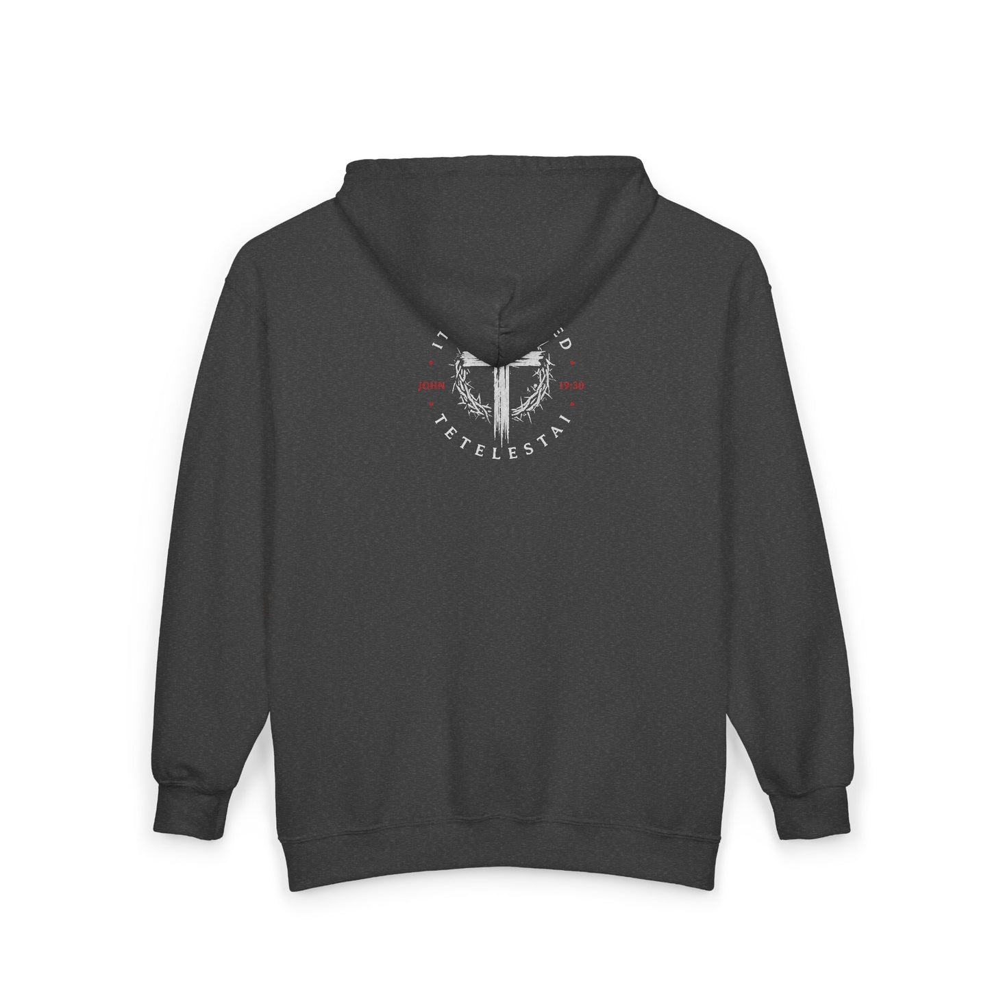 It Is Finished Cross Zip Hoodie — Christian Faith Full-Zip Sweatshirt