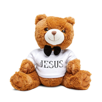 Plush Teddy Bear with 'JESUS' T‑Shirt — Religious Keepsake Gift