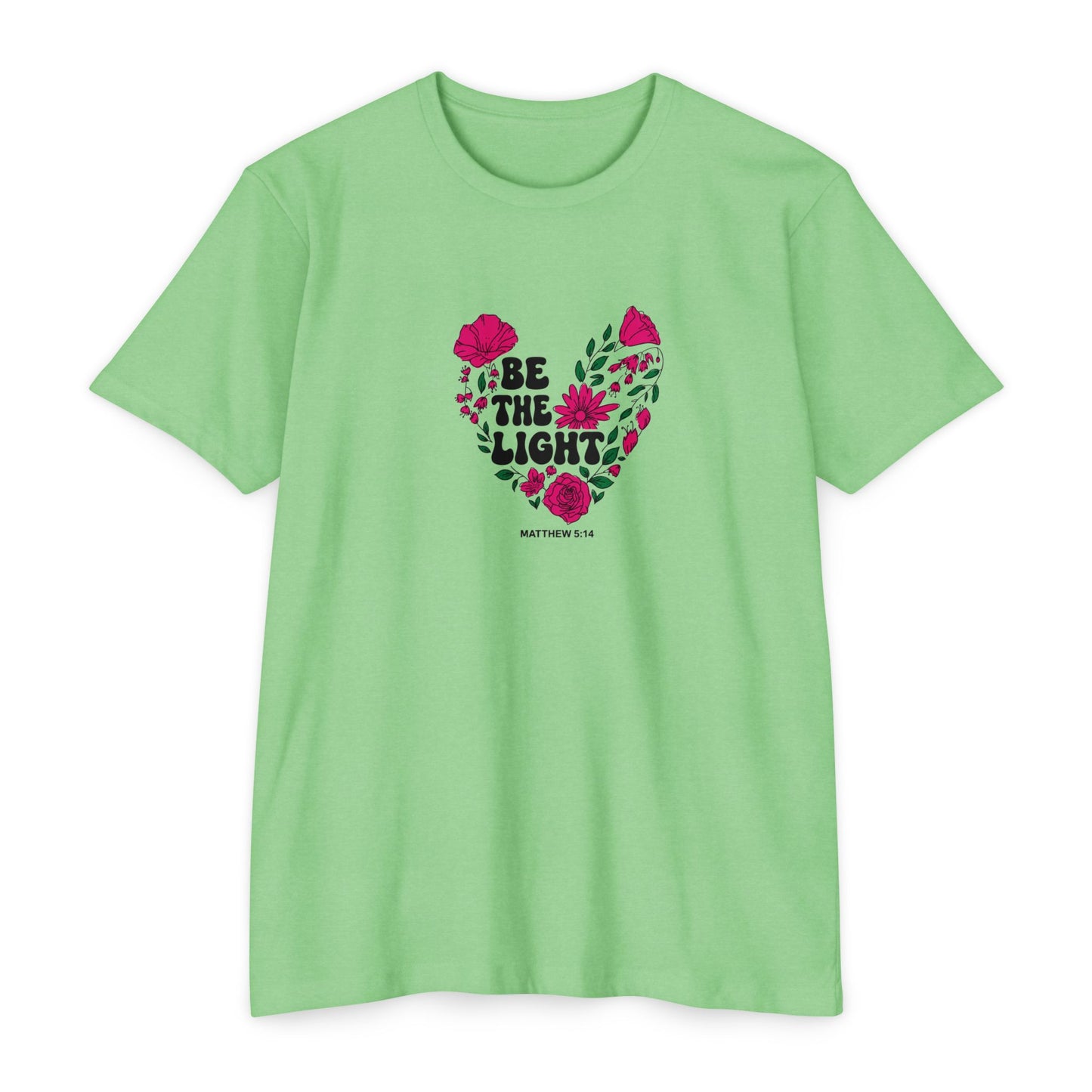 Be The Light Floral T-Shirt — Matthew 5:14 Inspirational Tee