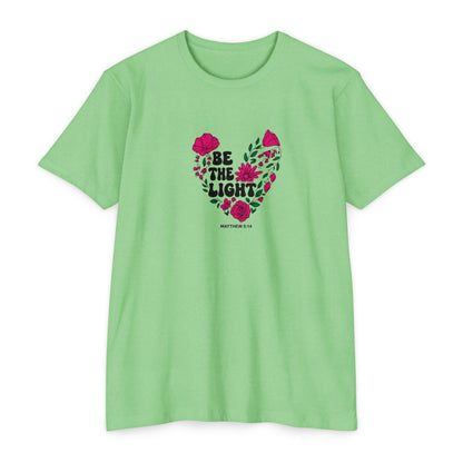 Be The Light Floral T-Shirt — Matthew 5:14 Inspirational Tee