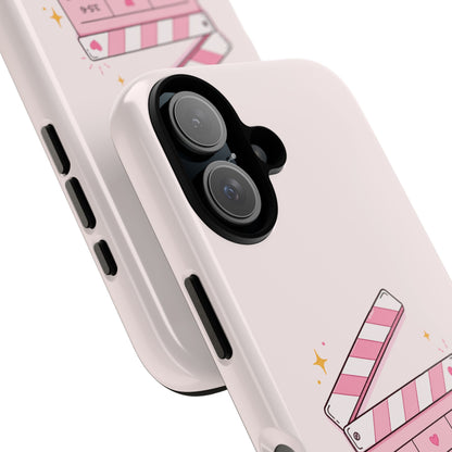Pink Christian Phone Case — "Let God Direct Your Life" Cute Movie Clapper Design