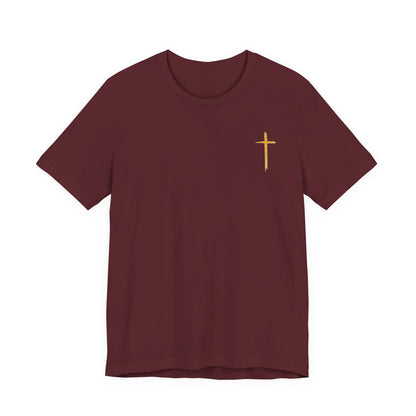 Christian Cross T-Shirt — "Do Not Be Deceived, Bad Company Ruins Good Morals" (1 Corinthians 15:33)
