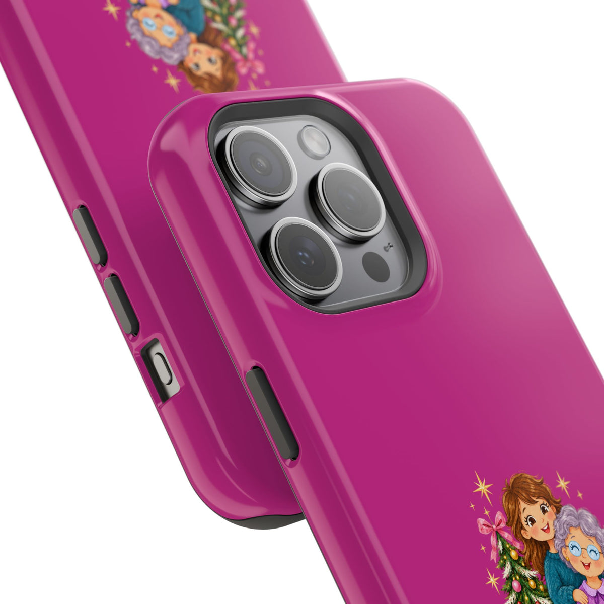 Magenta Christmas Grandma Phone Case — "Abuela, eres un regalo de Dios. ¡Feliz Navidad!" Magnetic Impact-Resistant