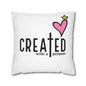 Created With A Purpose Square Pillowcase – Christian Inspirational Decorative Pillow