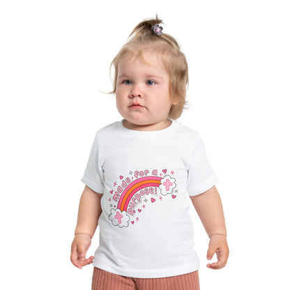 Baby T-Shirt — "Made for a Purpose" Pink Rainbow Christian Infant Tee