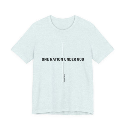 Christian Fish Tee — Small Circular 'JESUS' Design, Faith Graphic Shirt