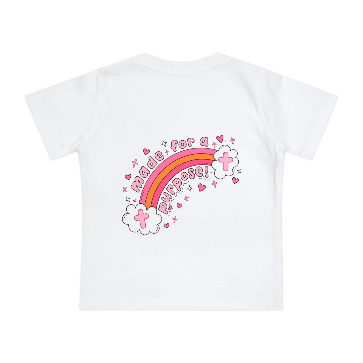Baby T-Shirt | "Child of God" Heart Front & "Made for a Purpose" Rainbow Back — Christian Infant Tee