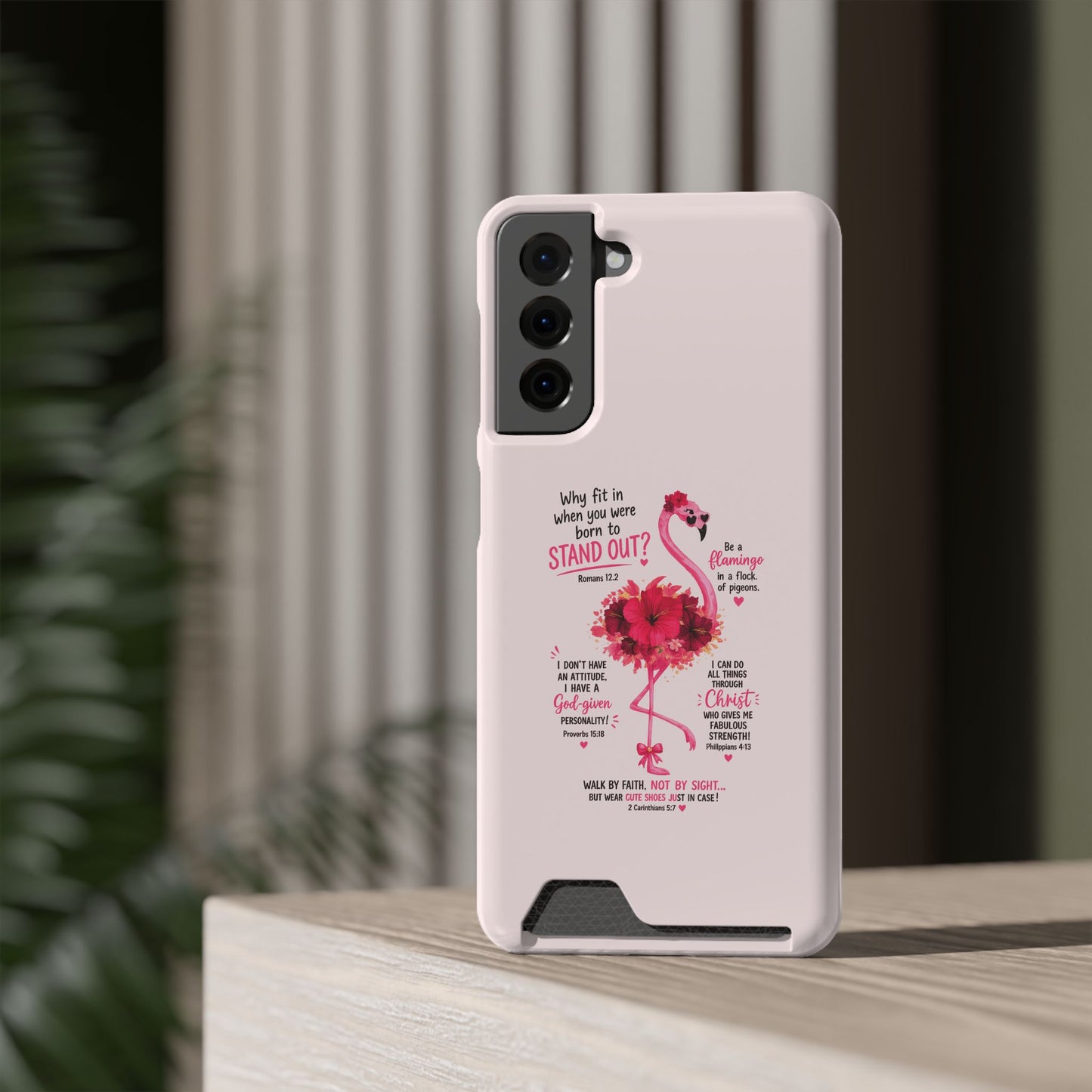 Flamingo 'Stand Out' Phone Card Case — Slim Wallet iPhone Case