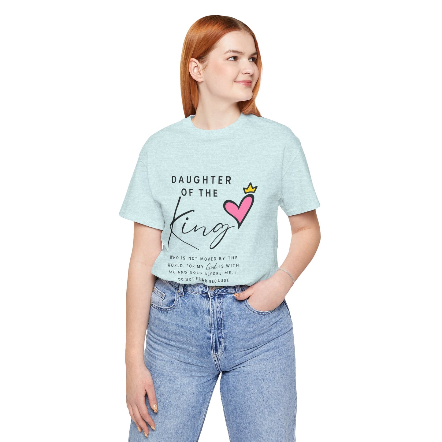 Daughter of the King T-Shirt — Faith-Based Christian Tee with Heart Crown Design