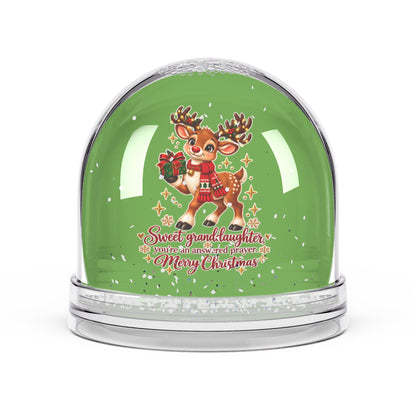 Christmas Reindeer Snow Globe — "Sweet Granddaughter" Holiday Gift