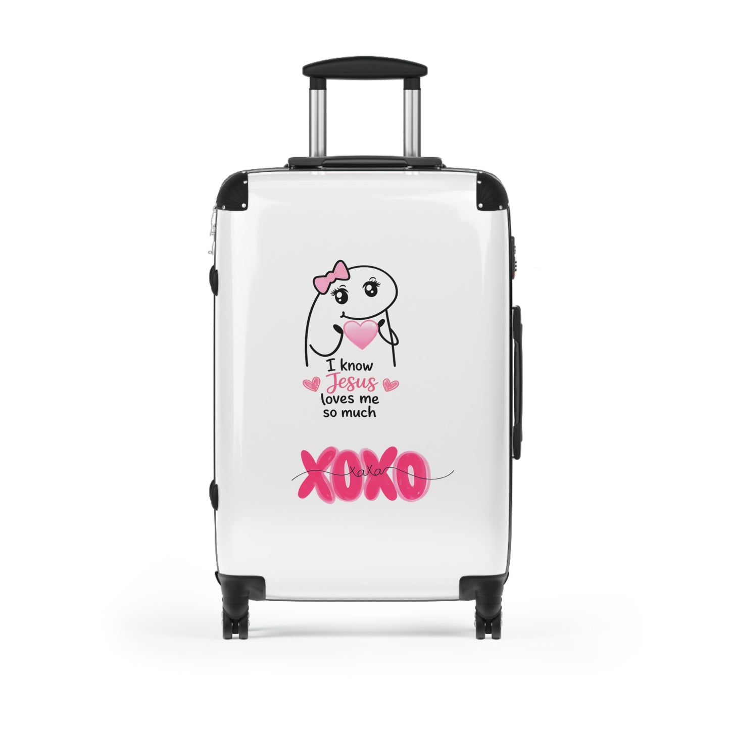 Suitcase — "I Know Jesus Loves Me So Much XOXO" Cute Christian Travel Luggage