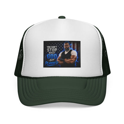 Trucker Cap — "You Can't Stop What God Got Planned" Faith Mesh Hat