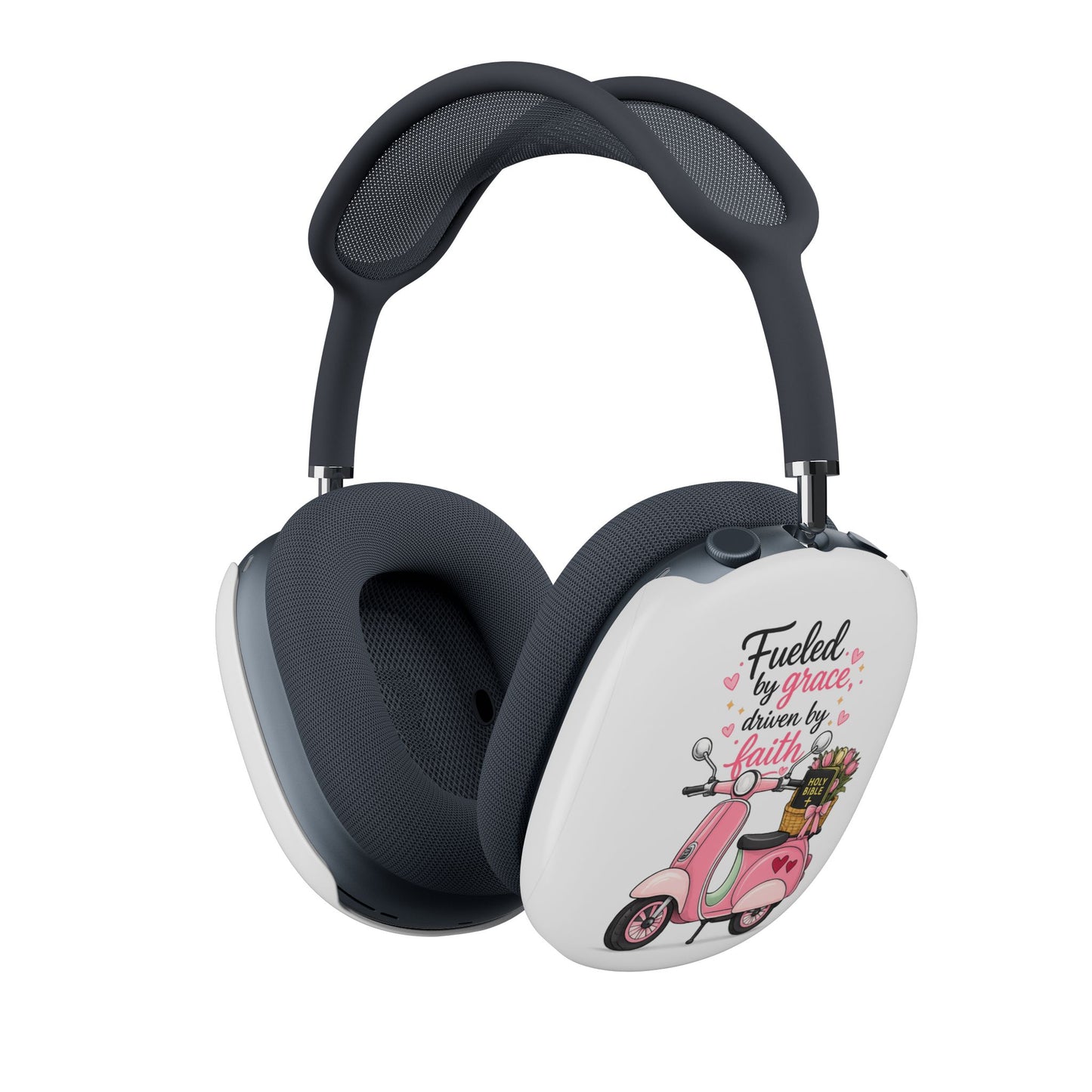 AirPod Max Case — "Fueled by Grace, Driven by Faith" Pink Scooter Christian Design