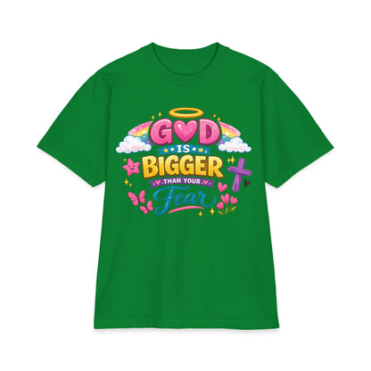 Faith Graphic T-Shirt — "God Is Bigger Than Your Fear" Inspirational Christian Tee