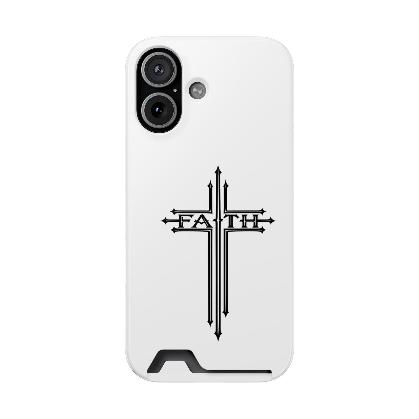Faith Cross Phone Case with Card Holder — Slim Protective Wallet Case