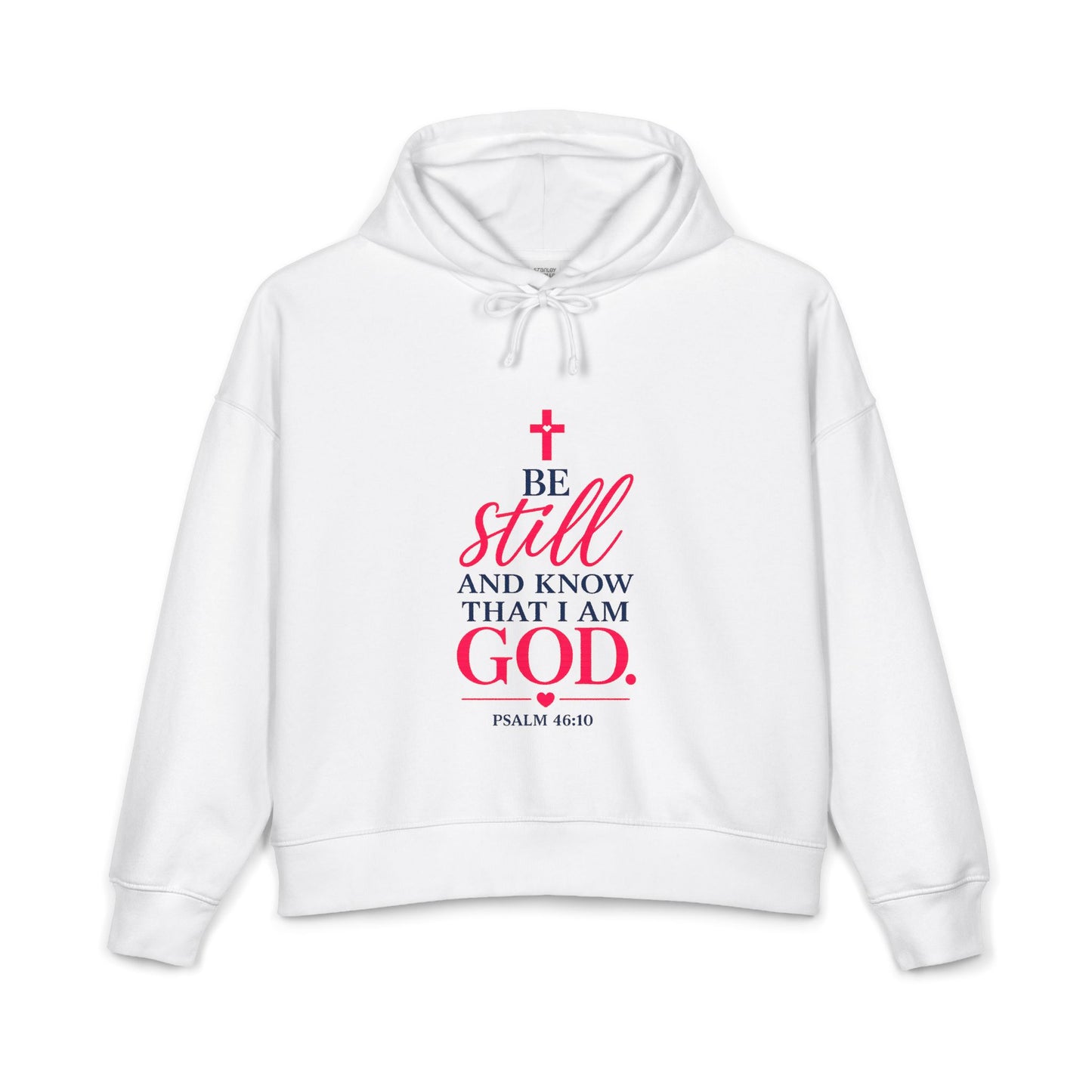 Christian Hoodie — "Be Still and Know That I Am God" Faith Pullover with Back ‘I Know Jesus Loves Me’ Design