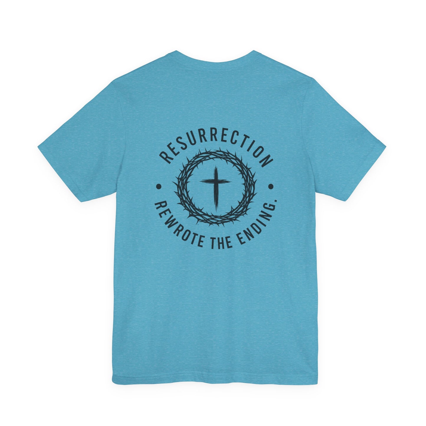 Christian Fish Tee — Small Circular 'JESUS' Design, Faith Graphic Shirt