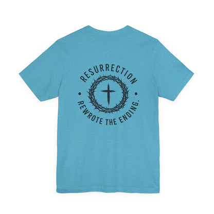 Christian Fish Tee — Small Circular 'JESUS' Design, Faith Graphic Shirt