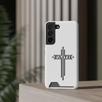 Faith Cross Phone Case with Card Holder — Slim Protective Wallet Case