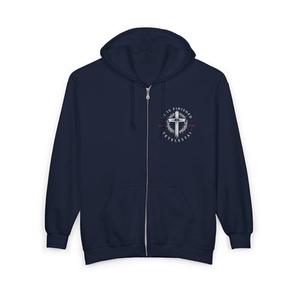 It Is Finished Cross Zip Hoodie — Christian Faith Full-Zip Sweatshirt