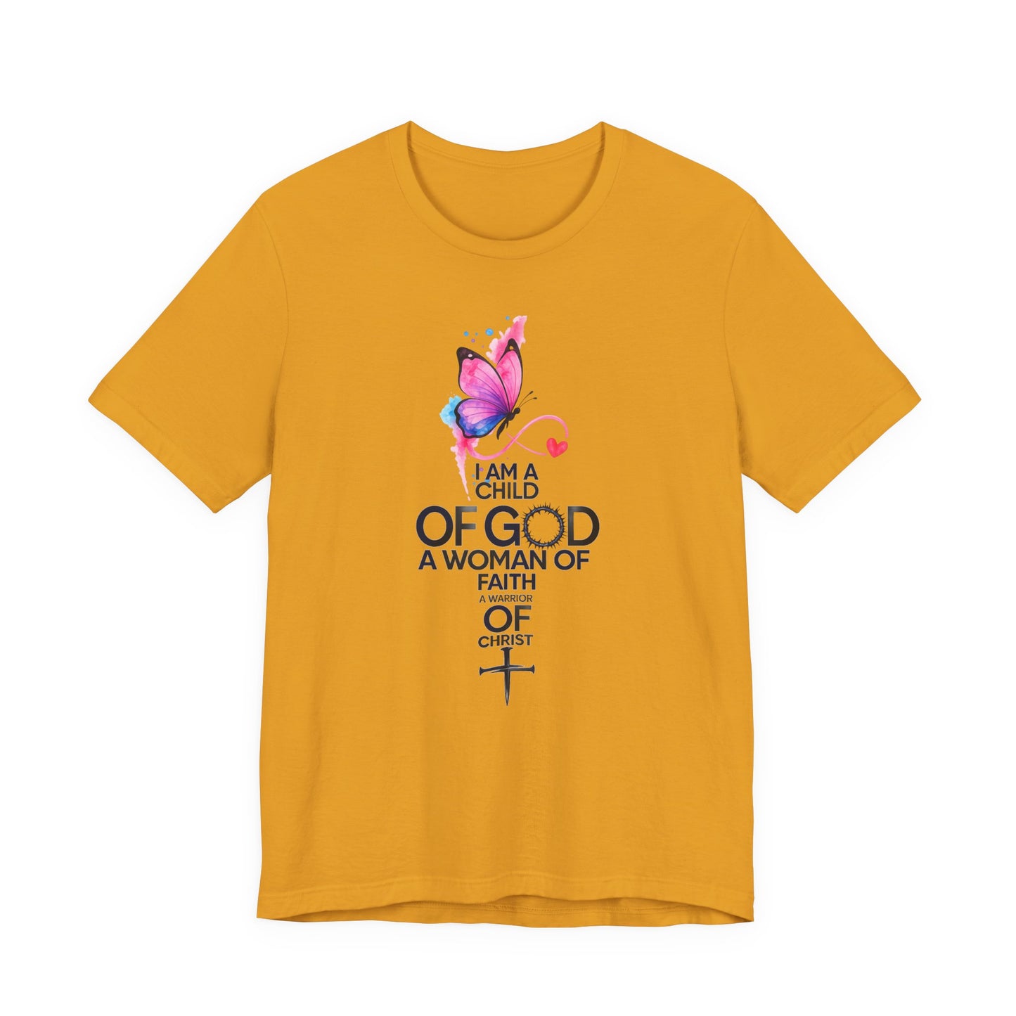 Faith Butterfly T-Shirt – "I Am a Child of God, A Woman of Faith" Christian Tee
