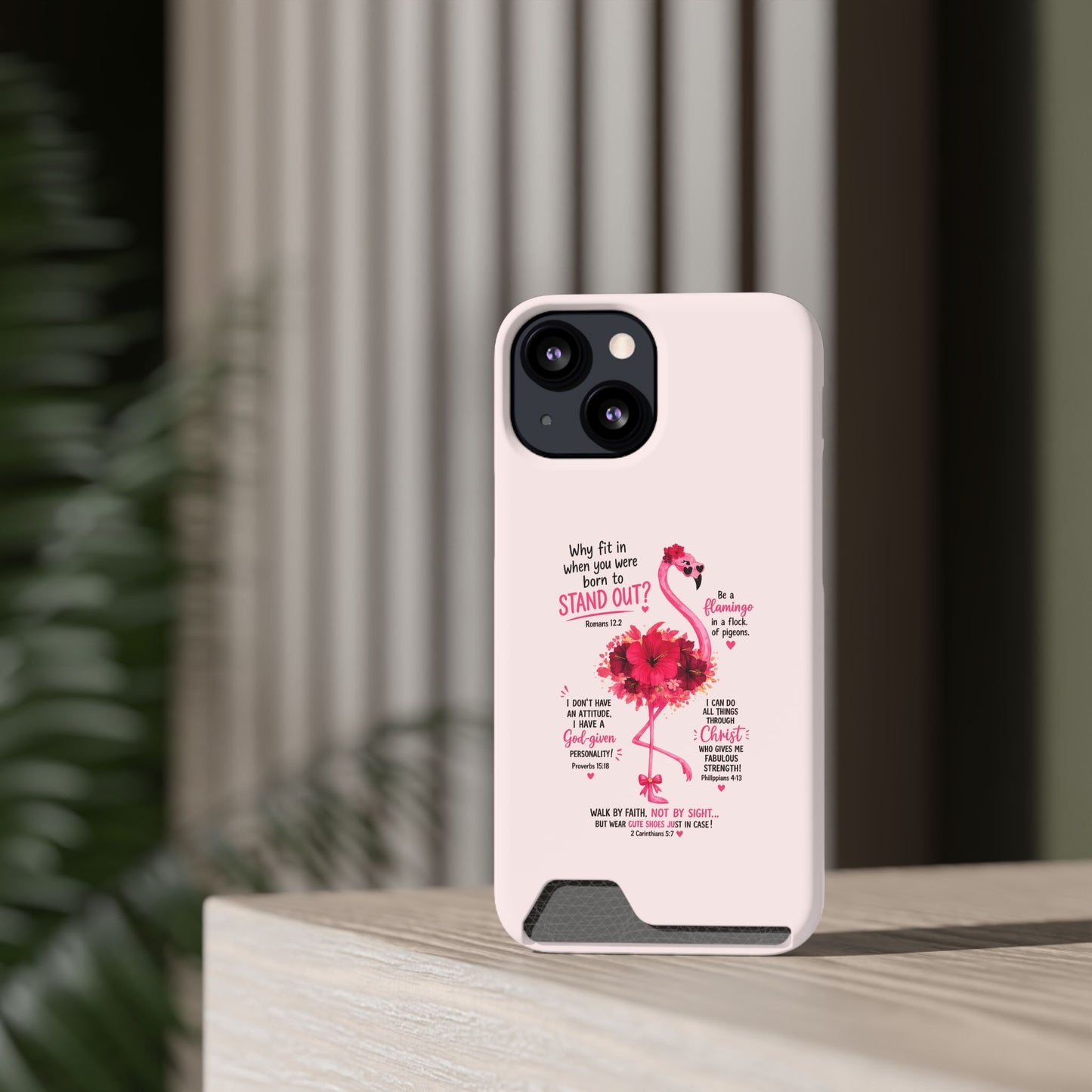 Flamingo 'Stand Out' Phone Card Case — Slim Wallet iPhone Case
