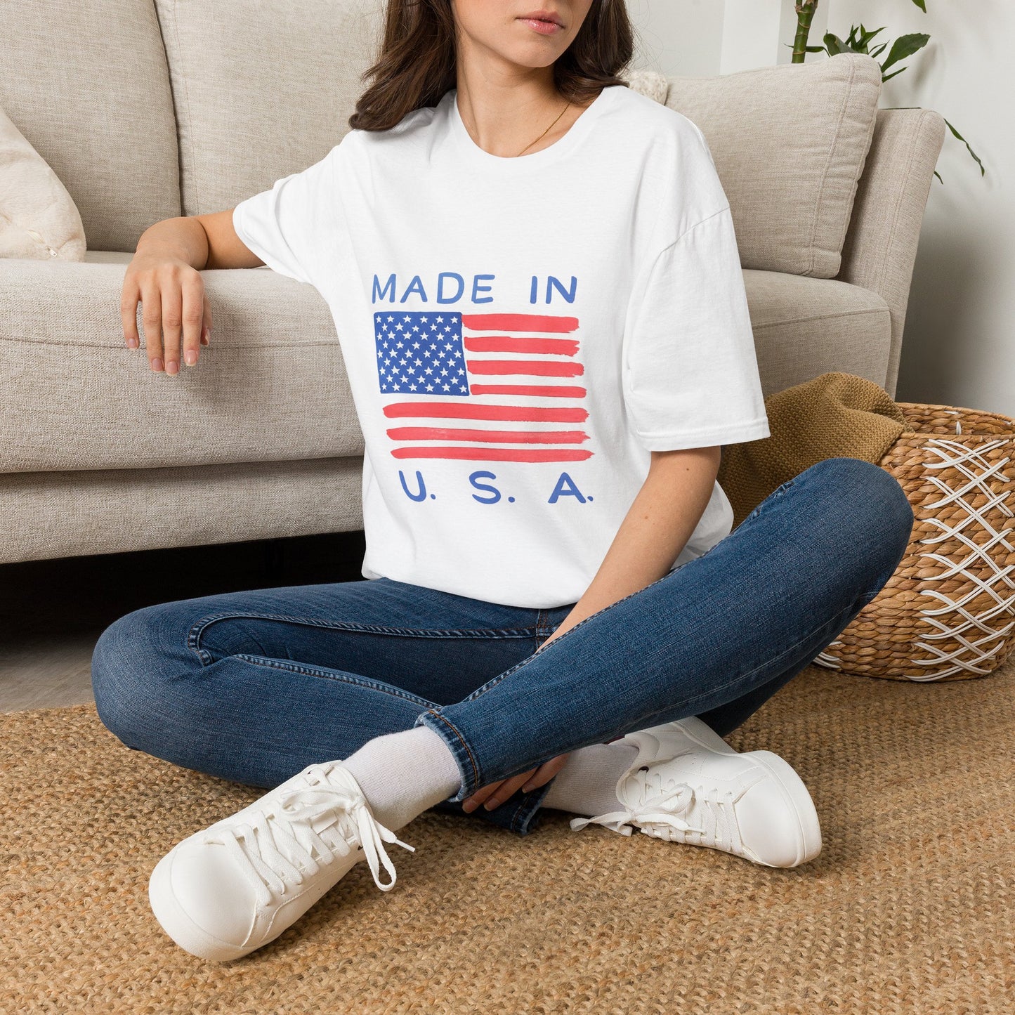 Made in U.S.A. T-Shirt — American Flag Graphic Tee