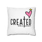 Created With A Purpose Square Pillowcase – Christian Inspirational Decorative Pillow
