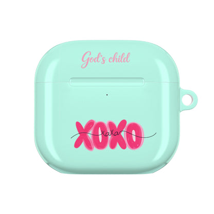 Christian AirPods Case — Mint ‘God’s Child’ XOXO Design (Jesus Chose You)