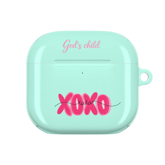 Christian AirPods Case — Mint ‘God’s Child’ XOXO Design (Jesus Chose You)