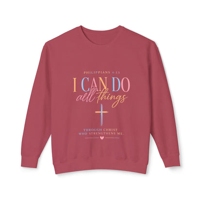 I Can Do All Things Crewneck Sweatshirt — Christian Faith & Patriotic Blessings Design