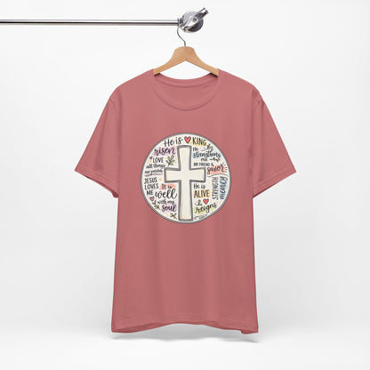 Christian Cross Faith T-Shirt — He Is Risen Inspirational Graphic Tee