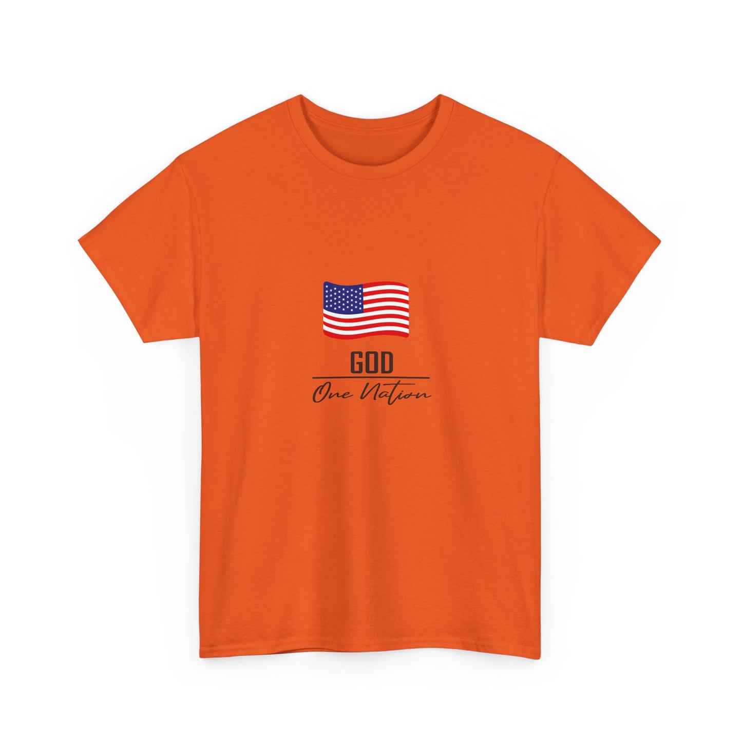 T-Shirt — American Flag "God Over Nation" Patriotic Faith Tee