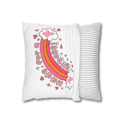 Square Pillow — "Made for a Purpose" Rainbow Cross Decorative Throw Pillowcase
