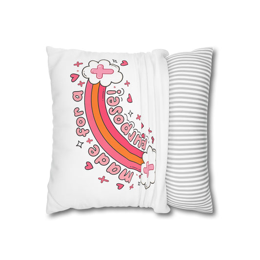 Square Pillow — "Made for a Purpose" Rainbow Cross Decorative Throw Pillowcase
